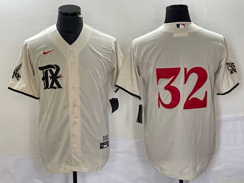 Mens Texas Rangers #32 Evan Carter Cream 2023 City Connect Stitched Baseball Jersey->texas rangers->MLB Jersey